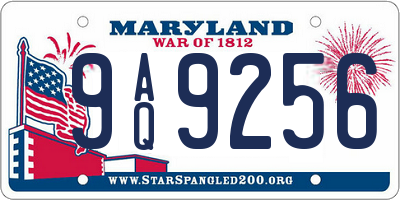 MD license plate 9AQ9256