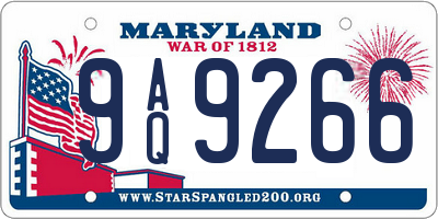 MD license plate 9AQ9266