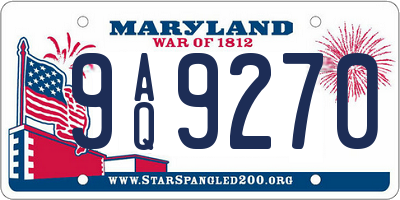 MD license plate 9AQ9270