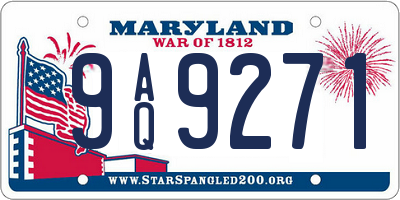 MD license plate 9AQ9271