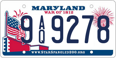 MD license plate 9AQ9278