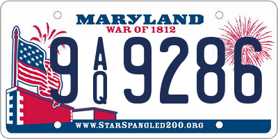 MD license plate 9AQ9286