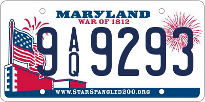 MD license plate 9AQ9293
