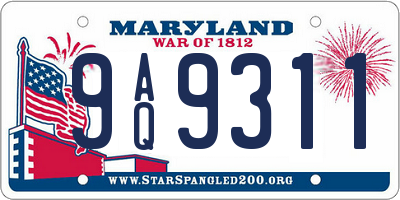 MD license plate 9AQ9311