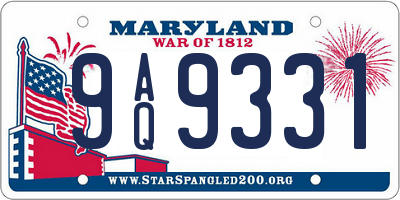 MD license plate 9AQ9331