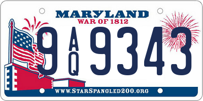 MD license plate 9AQ9343