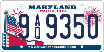 MD license plate 9AQ9350