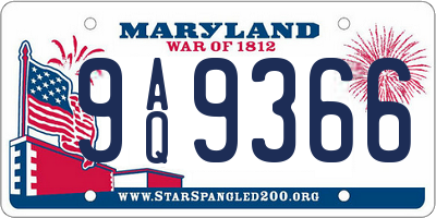 MD license plate 9AQ9366