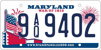 MD license plate 9AQ9402