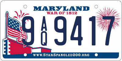 MD license plate 9AQ9417