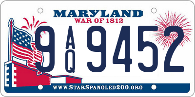 MD license plate 9AQ9452