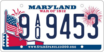 MD license plate 9AQ9453
