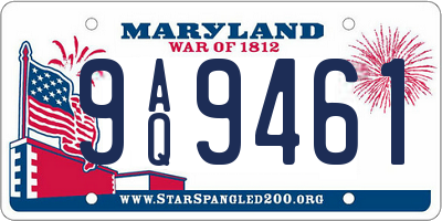 MD license plate 9AQ9461