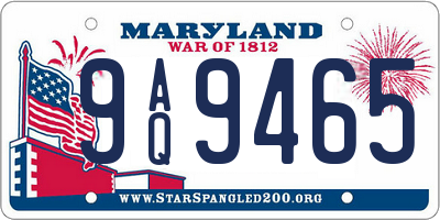 MD license plate 9AQ9465