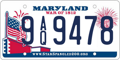 MD license plate 9AQ9478