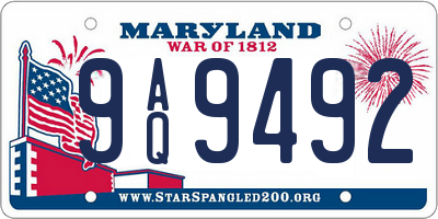 MD license plate 9AQ9492