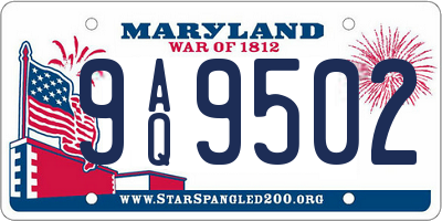 MD license plate 9AQ9502