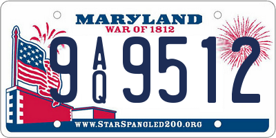 MD license plate 9AQ9512