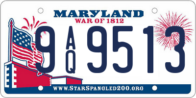 MD license plate 9AQ9513