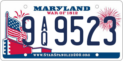 MD license plate 9AQ9523
