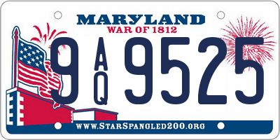 MD license plate 9AQ9525