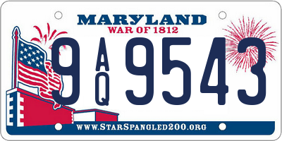 MD license plate 9AQ9543