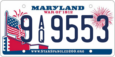 MD license plate 9AQ9553
