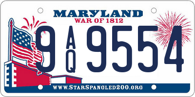 MD license plate 9AQ9554