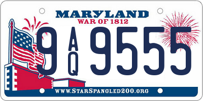 MD license plate 9AQ9555