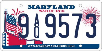 MD license plate 9AQ9573