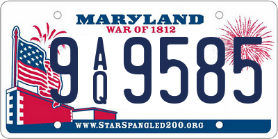 MD license plate 9AQ9585