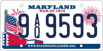 MD license plate 9AQ9593
