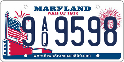 MD license plate 9AQ9598