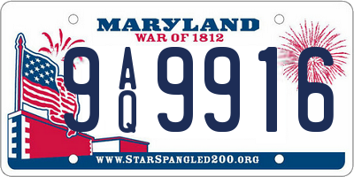 MD license plate 9AQ9916