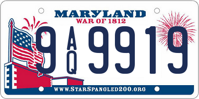 MD license plate 9AQ9919