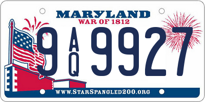 MD license plate 9AQ9927