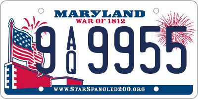 MD license plate 9AQ9955