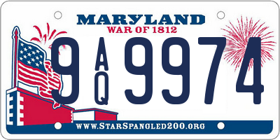 MD license plate 9AQ9974