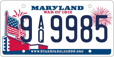 MD license plate 9AQ9985