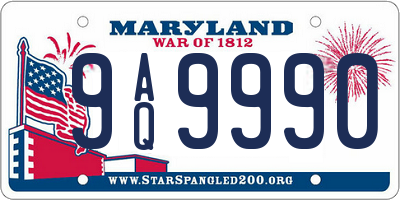 MD license plate 9AQ9990