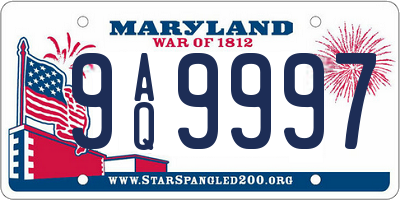 MD license plate 9AQ9997