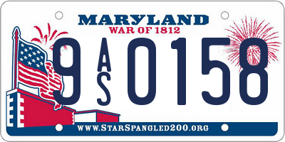 MD license plate 9AS0158