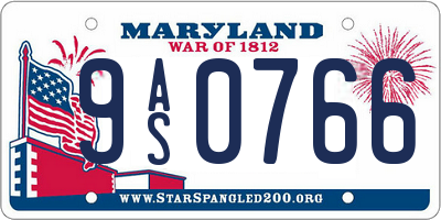 MD license plate 9AS0766
