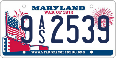 MD license plate 9AS2539