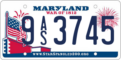 MD license plate 9AS3745