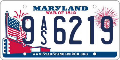 MD license plate 9AS6219