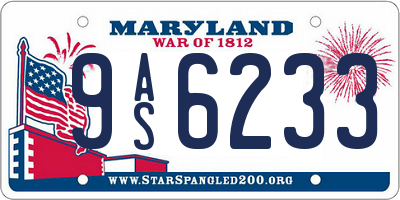 MD license plate 9AS6233