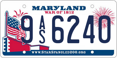 MD license plate 9AS6240