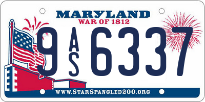 MD license plate 9AS6337