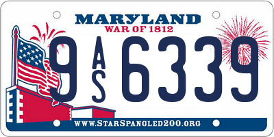 MD license plate 9AS6339